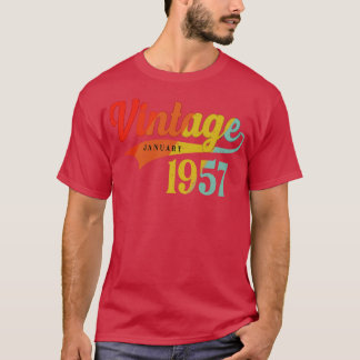 Camiseta Janeiro de 1957 Aniversário Vintage Janeiro de 195
