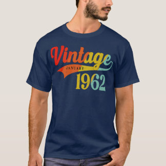 Camiseta Janeiro de 1962 Aniversário Vintage Janeiro de 196