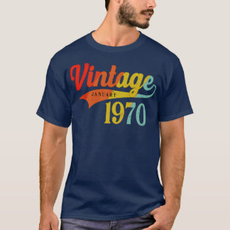 Camiseta Janeiro de 1970 Aniversário Vintage Janeiro de 197