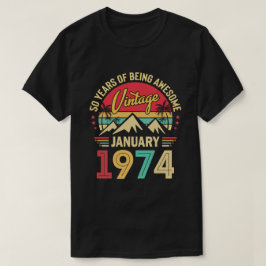 Camiseta Janeiro de 1974 Espetacular desde 1974 50º anivers