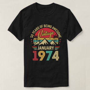 Camiseta Janeiro de 1974 Incrível Desde 1974 Presente de 50