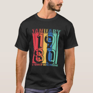 Camiseta Janeiro De 1980 42 Anos De Espetacular Vintage 42T