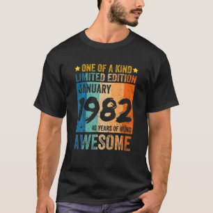 Camiseta Janeiro De 1982 aniversário de 40 anos 40 Anos De 