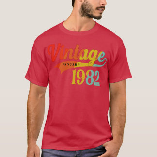 Camiseta Janeiro de 1982 Aniversário Vintage Janeiro de 198