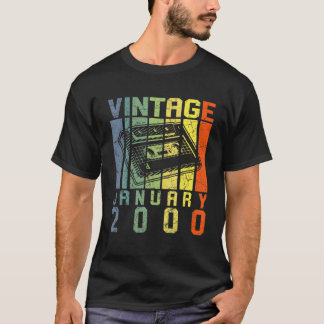 Camiseta Janeiro De 2000 Retro Vintage 22 Aniversário 22 An