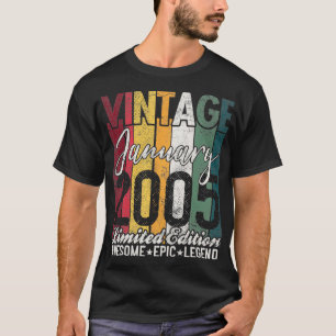 Camiseta Janeiro de 2005 17º Aniversário Presente 17 Anos V