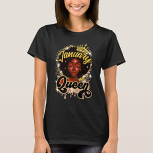 Camiseta Janeiro Rainha Negra Mulheres Negras Rainha Negra