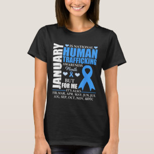 Camiseta Janeiro Vestimos a Faixa Azul Tráfico de Seres Hum