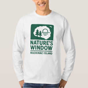 Camiseta Janela da Natureza Cena Exterior da Ilha Mackina
