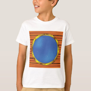 Camiseta Janela de Porão de Navio Náutico com Água Azul