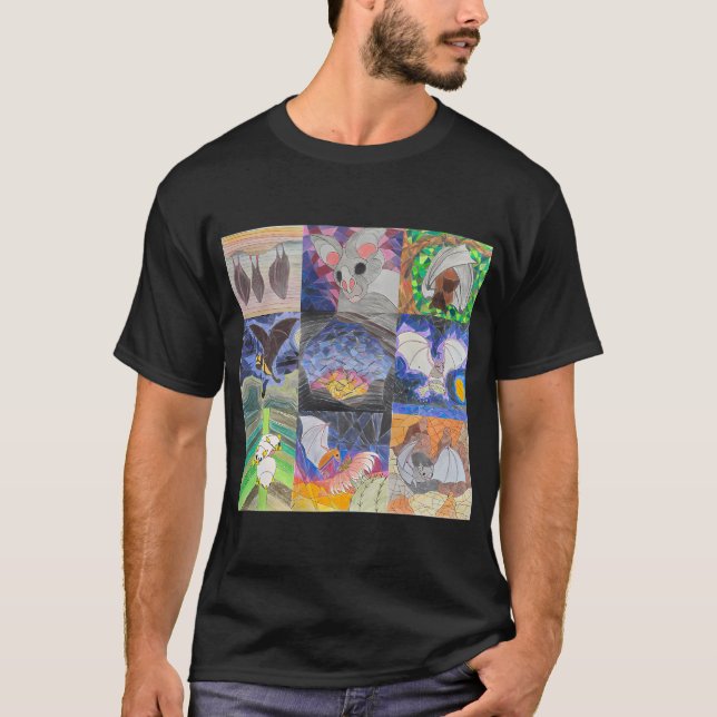 Camiseta Janelas de Morcego Manchado (Frente)
