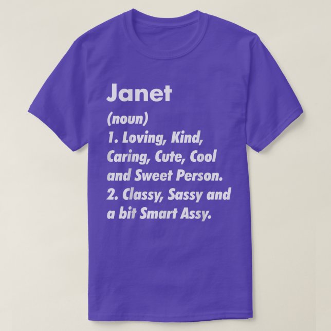 Camiseta Janet Definition Personalized Funny Birthday Gift (Frente do Design)