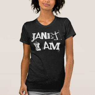 Camiseta Janet eu sou janeiro onde eu não estou em preto e