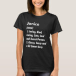 Camiseta Janice Definition Personalised Funny Birthday Idei<br><div class="desc">Janice Definition Personalizou A Ideia De Aniversário Engraçada.</div>