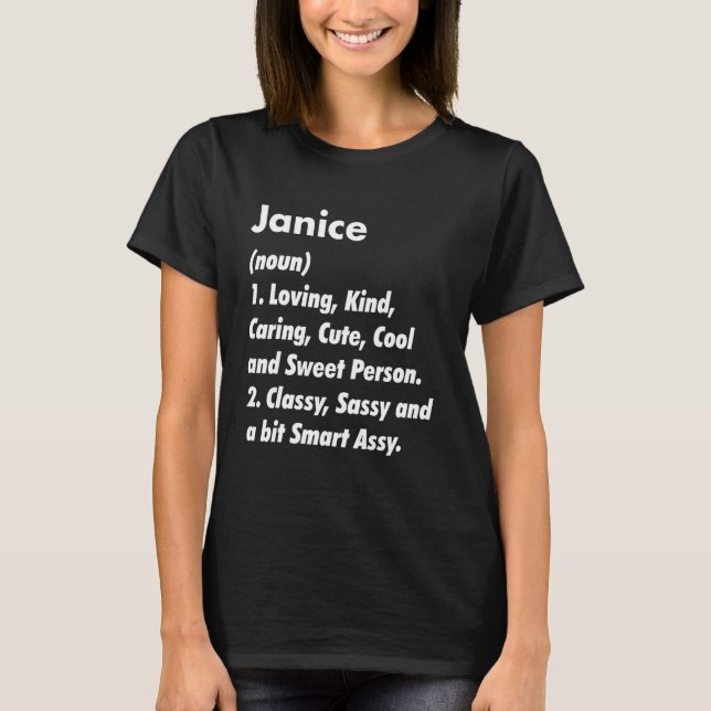 Camiseta Janice Definition Personalised Funny Birthday Idei (Frente)