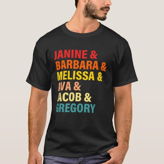 Camiseta Janine & Barbara & Melissa & Ava & Jacob & Gregory (Frente)