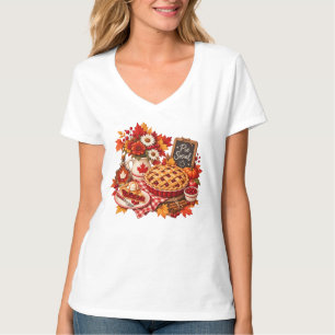 Camiseta Jantar Canadense de Ação de Graças Torta Social
