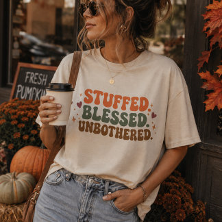 Camiseta Jantar de Ação de Graças Abundante e Abençoado Sem