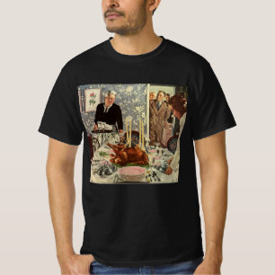 Camiseta Jantar de Ação de Graças Vintage com Família