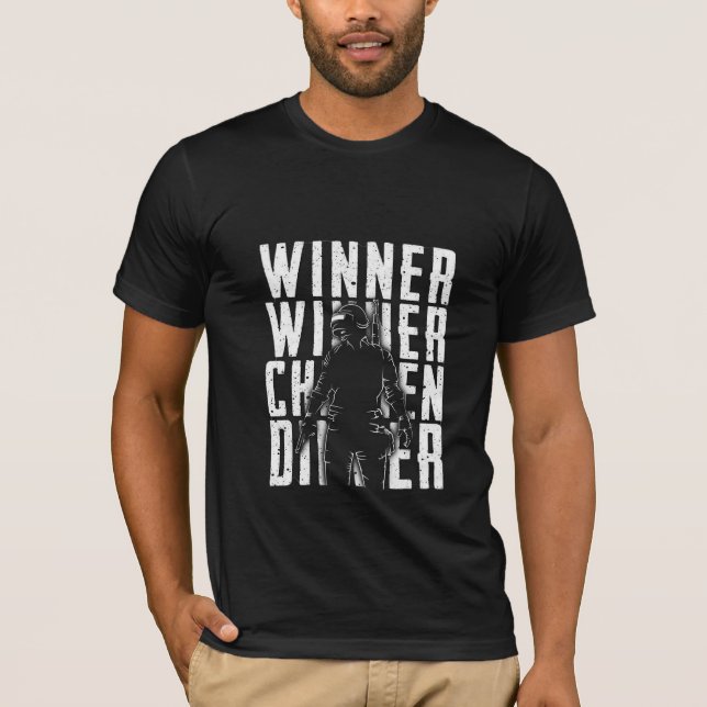 Camiseta Jantar de Frango Vencedor – Design Divertido de Vi (Frente)
