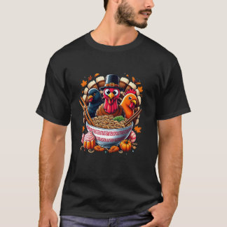 Camiseta Janto de Ação de Graças Humor Turquia Ramen Noodle