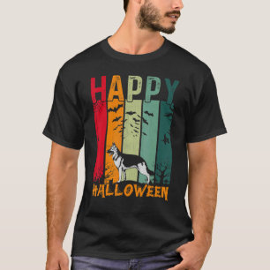 Camiseta Janto de Halloween do Estilo Retroativo do Cão ger
