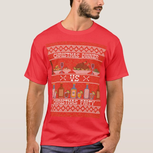 Camiseta Janto de Natal vs. festa de natal (Frente)