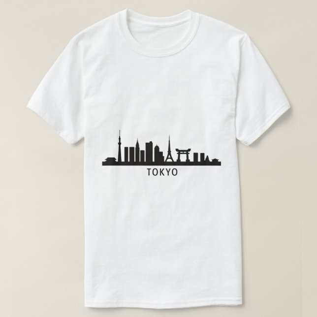 Camiseta Japan Cityscape Travel | Tokyo Skyline Silhouette (Frente do Design)