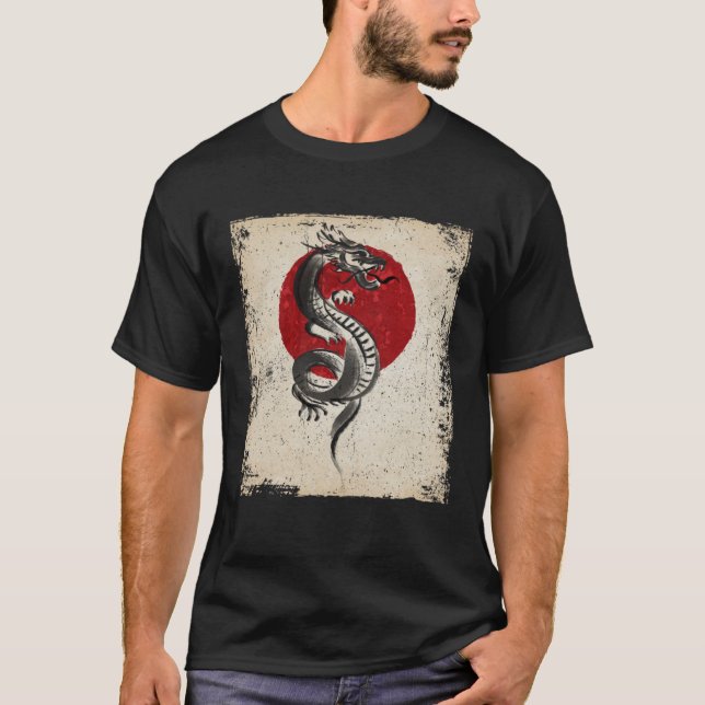 Camiseta Japan dragon artwork Japanese Retro (Frente)