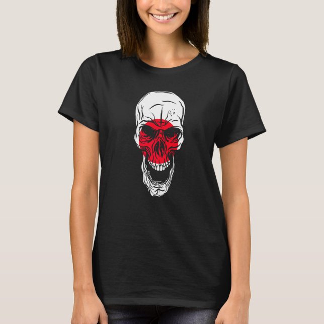 Camiseta Japan Flag Colours Skull (Frente)