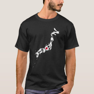 Camiseta Japan Lettering In Map With Japanese Flag  Support