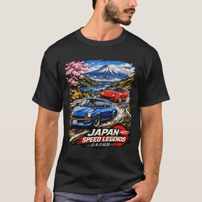 Camiseta Japan Speed Legends JDM Fairlady vs Supra (Frente)
