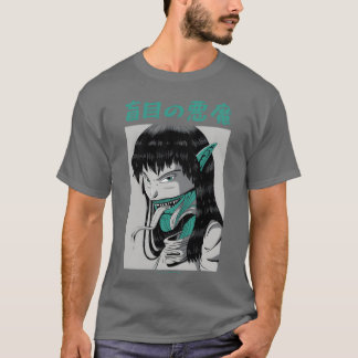 Camiseta Japanese anime scary creepy face Japanese anime sc