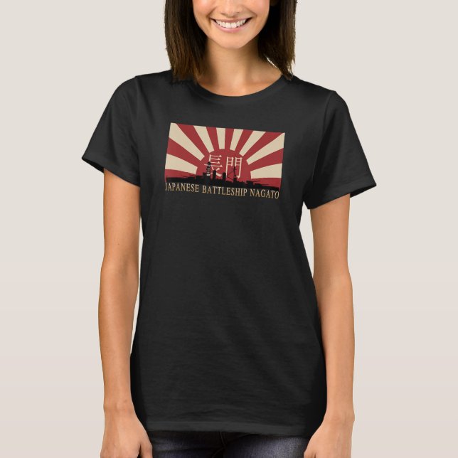 Camiseta Japanese Battleship Nagato Rising Sun Flag (Frente)