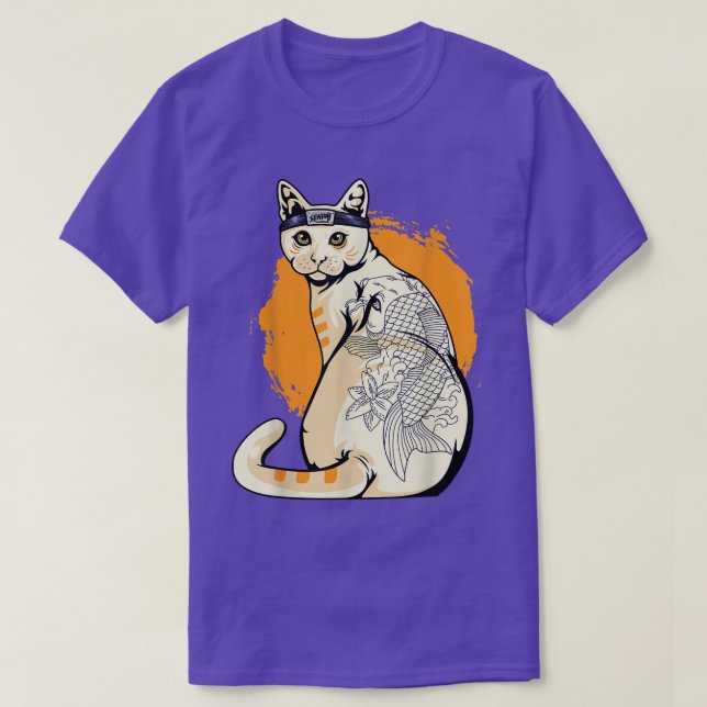 Camiseta Japanese Cat Tattoo Samurai Irezumi Ninja Neko Lov (Frente do Design)