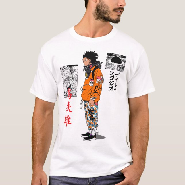 Camiseta Japanese Cool Urban Samurai Vaporwave Style  (Frente)