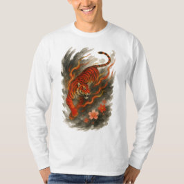 Camiseta 【Japanese Fire Tiger Long Sleeve T-Shirt】