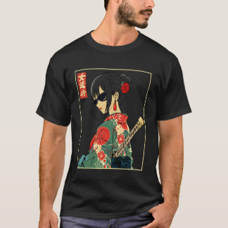 Camiseta Japanese Gothic Samurai Art Woman With Katana Swor