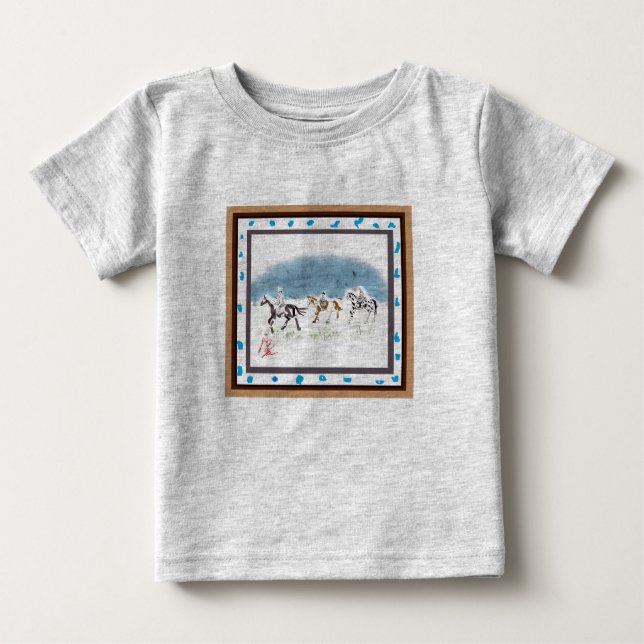 Camiseta Japanese horse samurai art equestrian sumi (Frente)