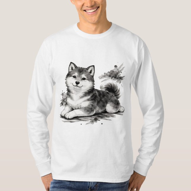 Camiseta 【Japanese Ink Puppy Long Sleeve T-Shirt】 (Frente)