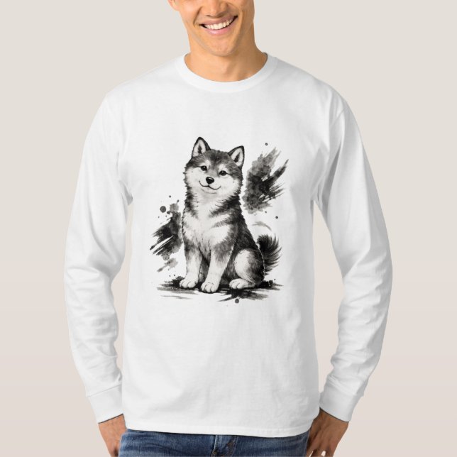 Camiseta 【Japanese Ink Puppy Long Sleeve T-Shirt】 (Frente)