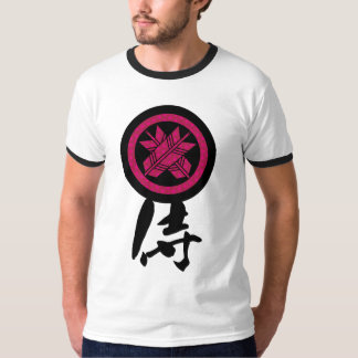 Camiseta Japanese kanji "侍" (samurai) and family crests