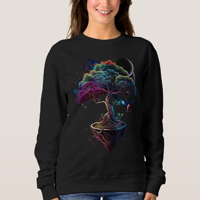 Camiseta Japanese Outer Space Miniature tree on Galaxy Bons (Frente)