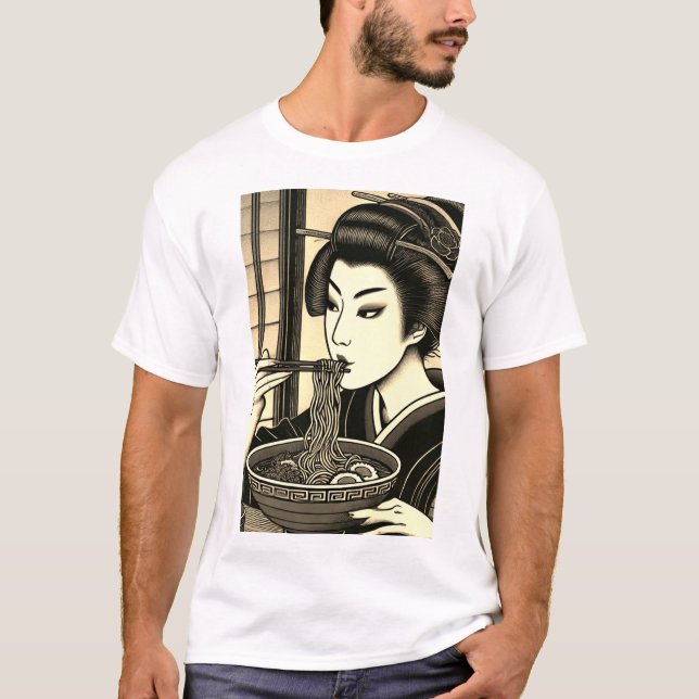 Camiseta Japanese ramen kimono ukiyoe dragon (Frente)