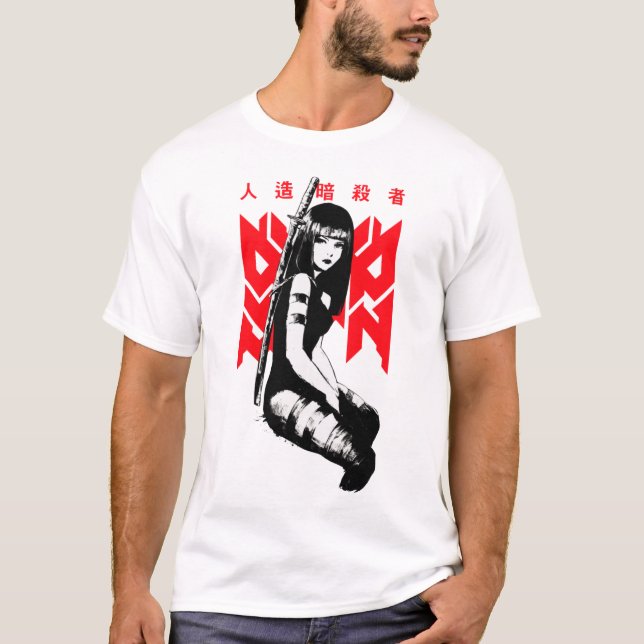 Camiseta Japanese Samurai Cool Girl Urban Style  (Frente)