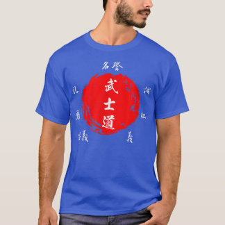 Camiseta Japanese Samurai Seven Virtues of Samurai in Japan