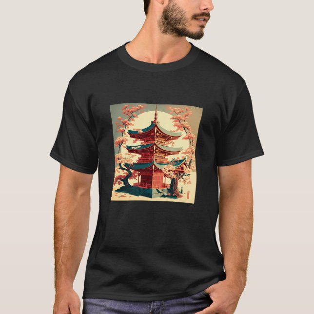 Camiseta Japanese Tokyo Asian inspired retro 60u2019s style (Frente)