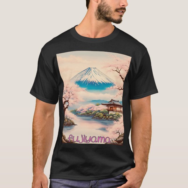 Camiseta Japanese Traditional Fujiyama Ukiyo-e　日本　富士山　 (Frente)