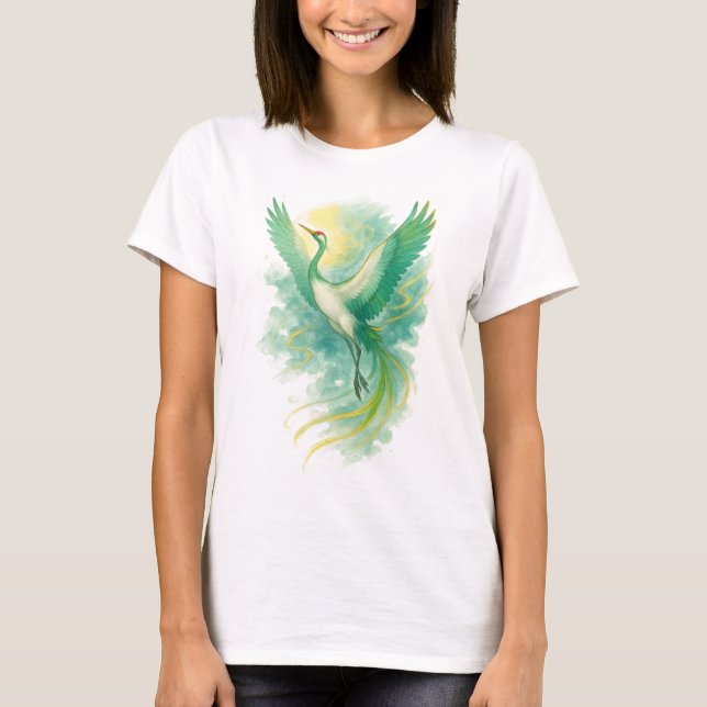 Camiseta 【Japanese Watercolor Phoenix T-Shirt】 (Frente)