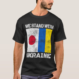Camiseta Japão Apoia a Bandeira Ucraniana Nós Estamos Com a